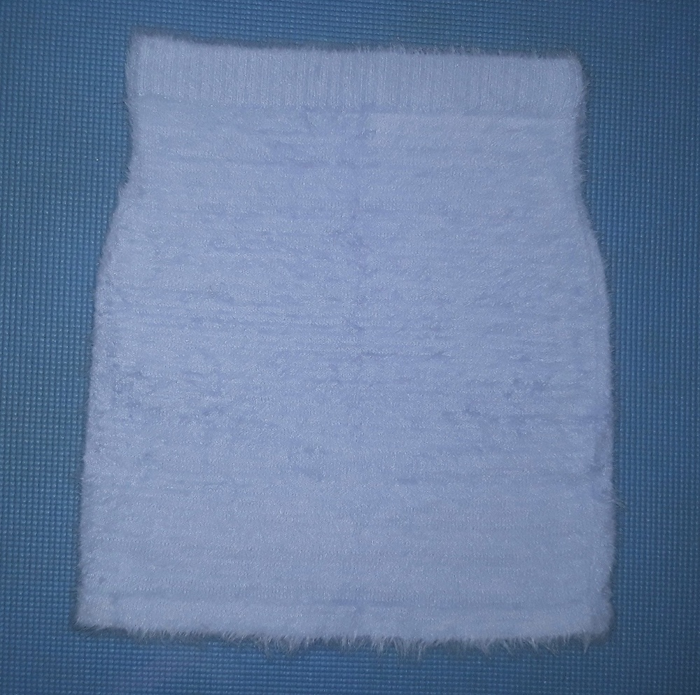 Blue Fluffy Mini Skirt